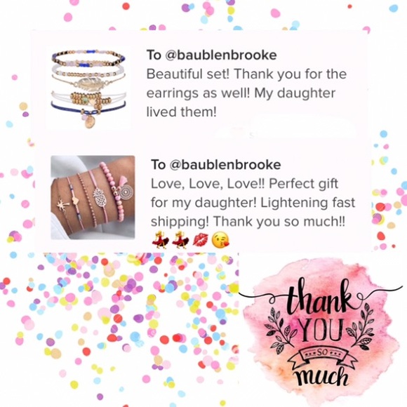 Palm Tree/Heart/Pineapple Boho Bracelet Set - Picture 7 of 8